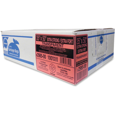 Industrial Garbage Bags, X-Strong, 35" W x 50" L, 0.95 mils, Clear
