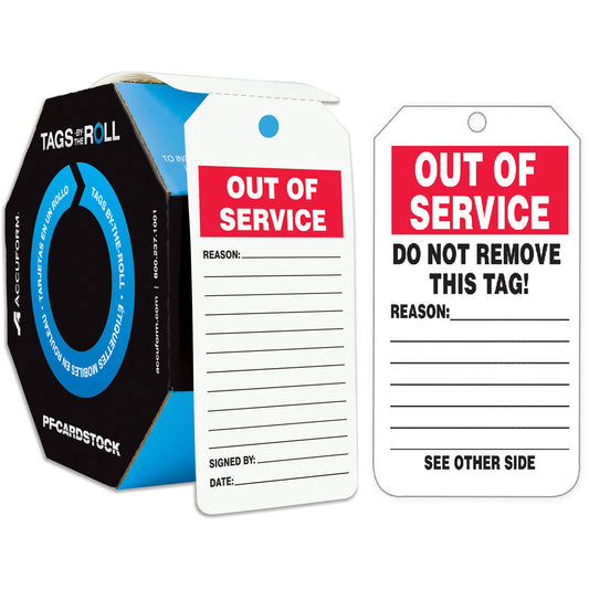 Accuform Signs Safety Tags By-The-Roll, Cardstock, 3" W x 6-1/4" H, English