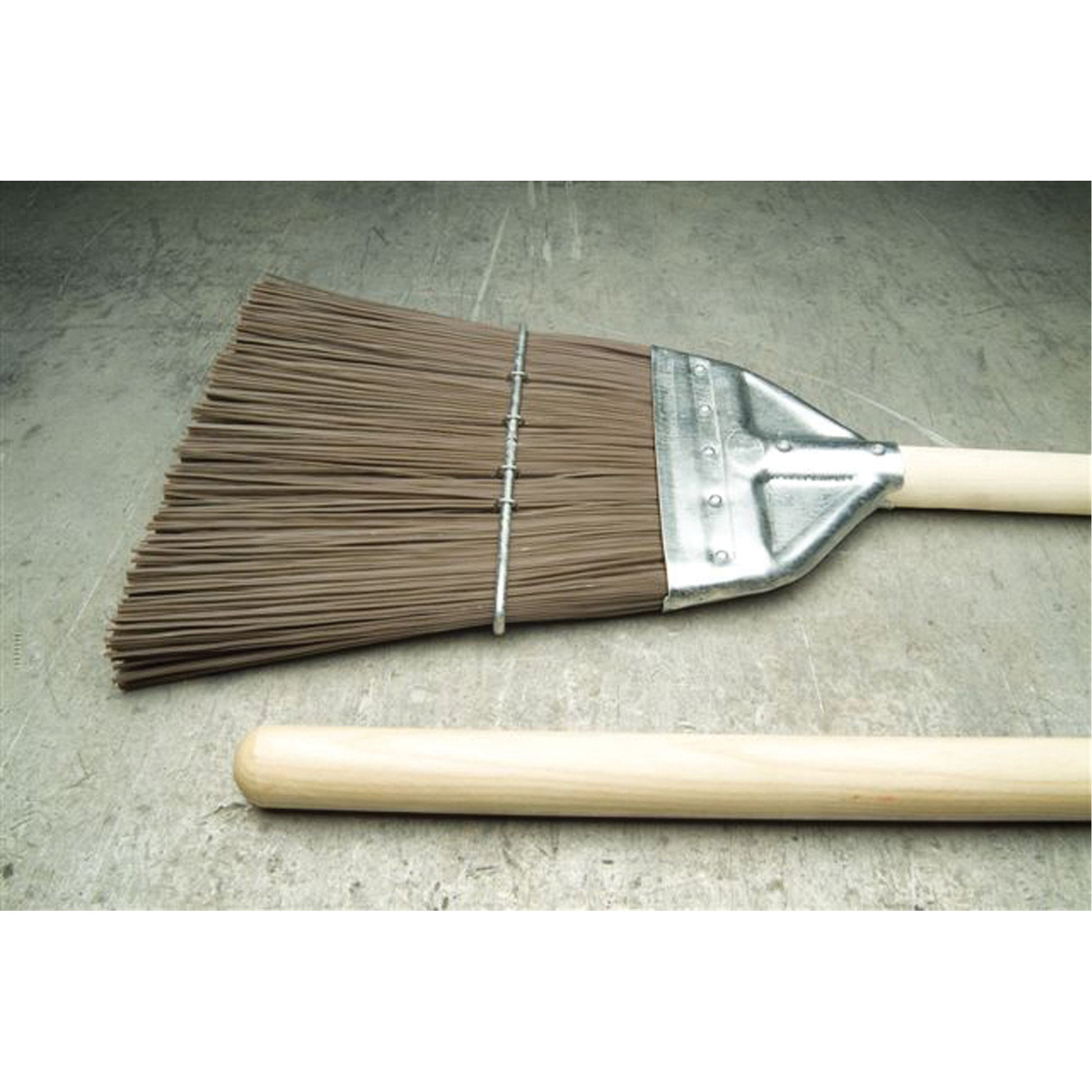 Railroad Broom, Wood Handle, Polypropylene Bristles, 55" L