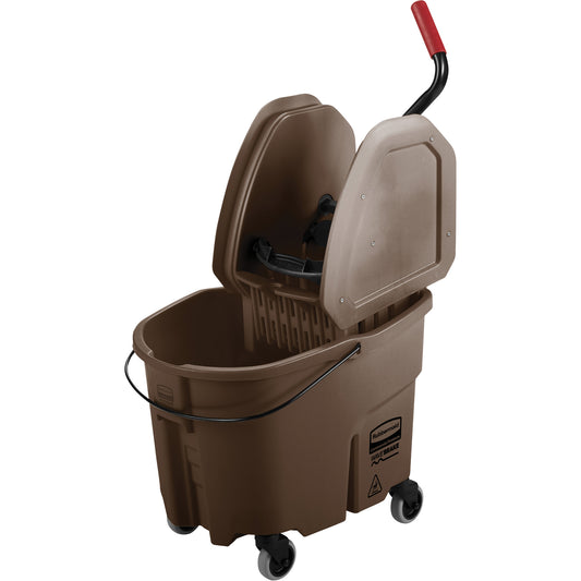 WaveBrake® Mop Bucket & Wringer Combo Pack, Down Press, 8.75 US Gal.(35 Quart), Brown