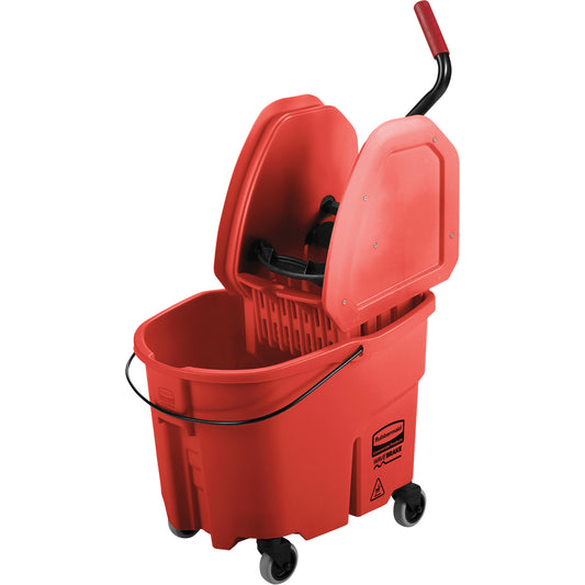 WaveBrake® Mop Bucket & Wringer Combo Pack, Down Press, 8.75 US Gal.(35 Quart), Red