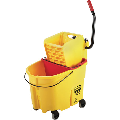 WaveBrake® Mop Bucket & Wringer Combo Pack, Side Press, 8.75 US Gal.(35 Quart), Yellow