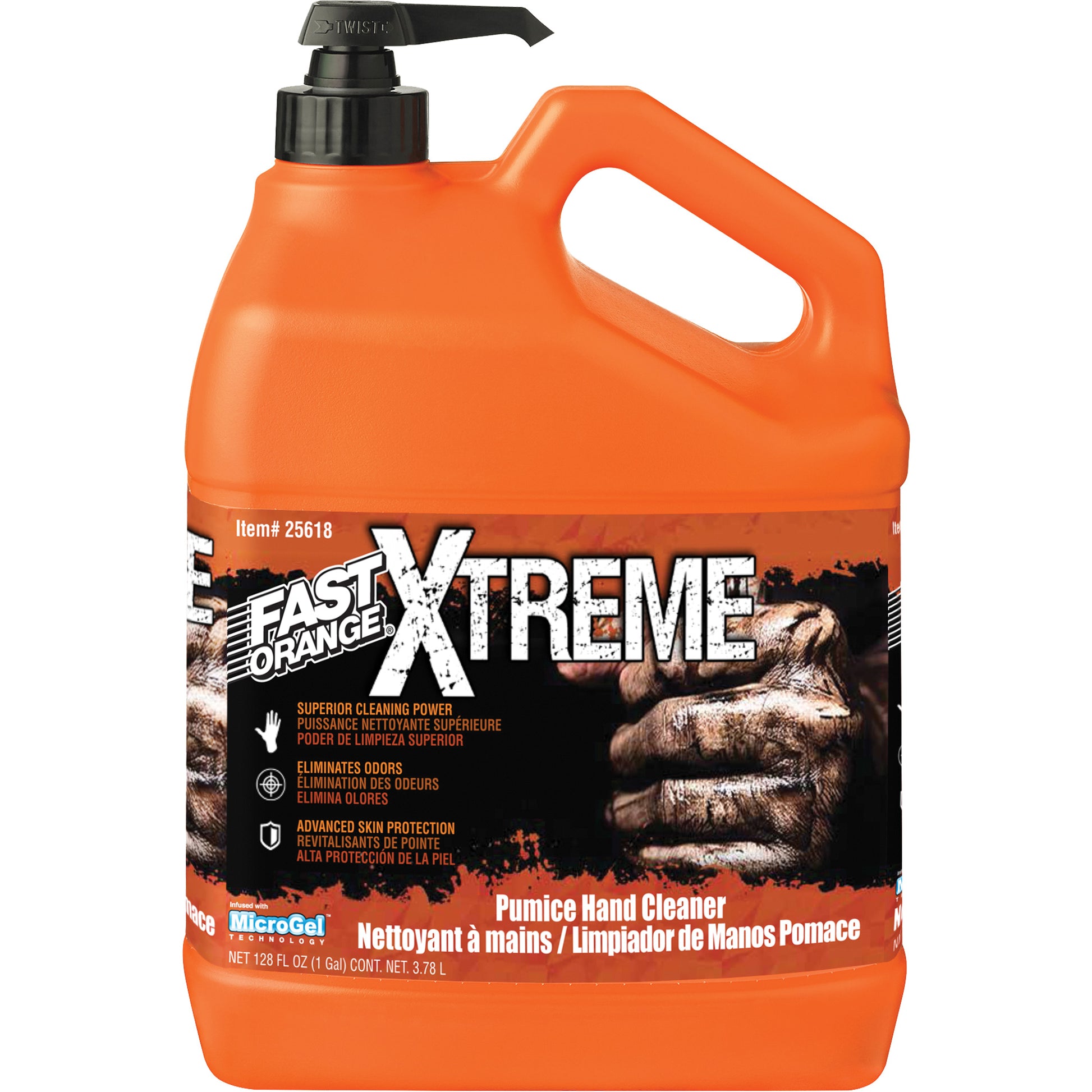 Xtreme Professional Grade Hand Cleaner, Pumice, 3.78 L, Pump Bottle, Orange