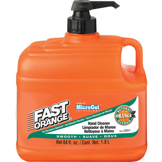 Hand Cleaner, Lotion, 1.89 L, Pump Bottle, Orange