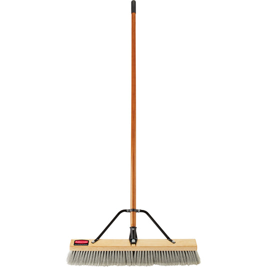 Push Broom, 36", Fine, Polyethylene Bristles