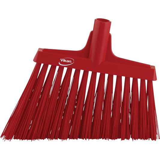 Angle Broom Head, X-Coarse Bristles, 12", Polyester, Red