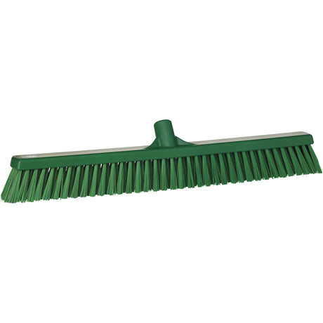 Combo Bristle Push Broom, Coarse/Fine Bristles, 24", Polyester, Green