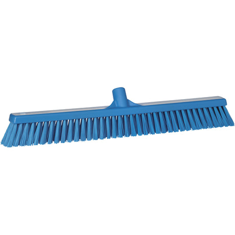 Combo Bristle Push Broom, Coarse/Fine Bristles, 24", Polyester, Blue