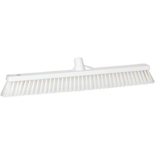 Combo Bristle Push Broom, Coarse/Fine Bristles, 24", Polyester, White
