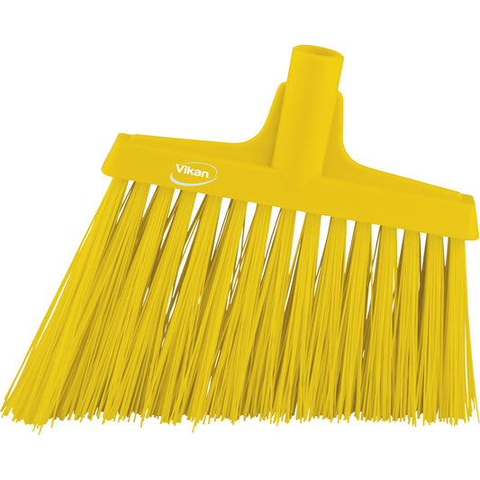 Angle Broom Head, X-Coarse Bristles, 12", Polyester, Yellow