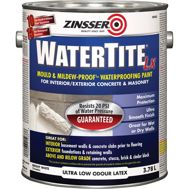 Watertite® LX Mold & Mildew-Proof™ Waterproofing Paint, 3.78 L, Gallon, White