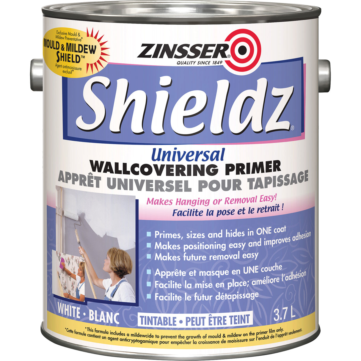 Shieldz® Universal Wall Covering Primer, 3.7 L, Gallon, Tintable White