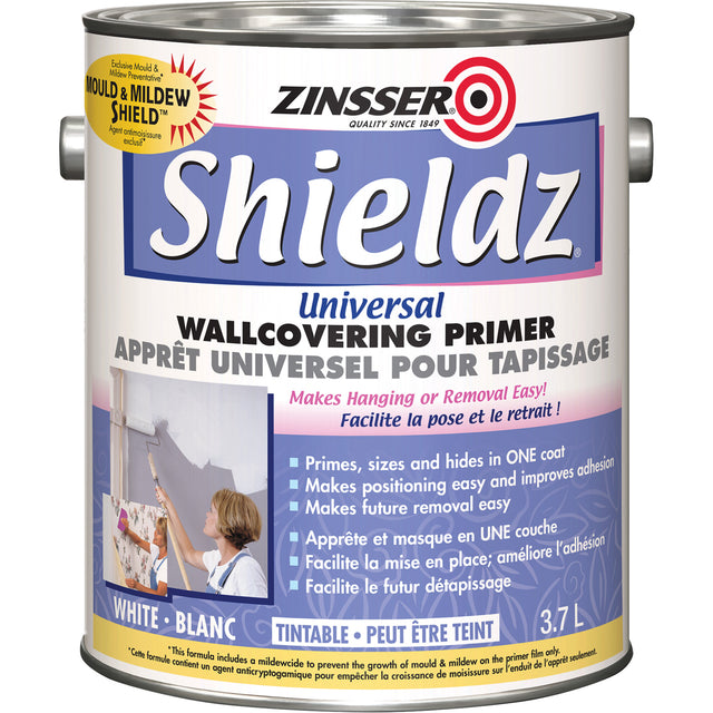 Shieldz® Universal Wall Covering Primer, 3.7 L, Gallon, Tintable White