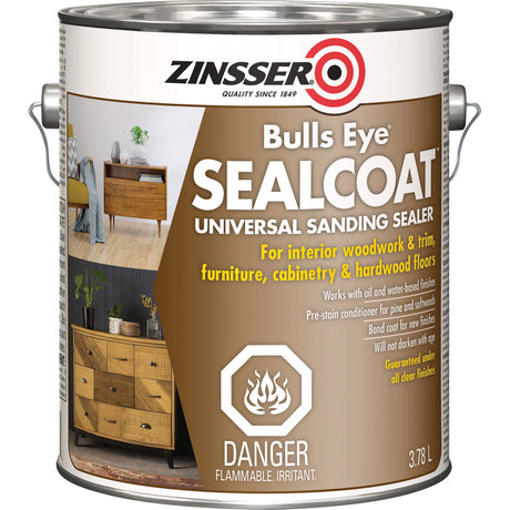 Zinsser® Bulls Eye® SealCoat™ Universal Sanding Sealer, Clear, 3.7 L