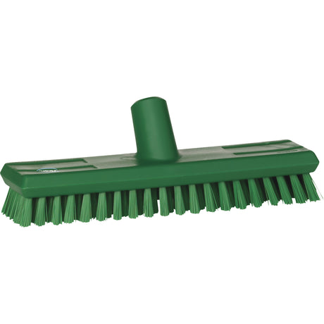 Water-Fed Deck Scrub Brush, X-Coarse Bristles, 10-3/4", Polyester, Green