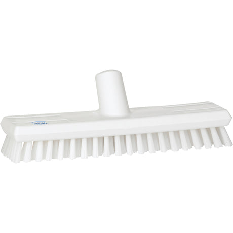 Water-Fed Deck Scrub Brush, X-Coarse Bristles, 10-3/4", Polyester, White