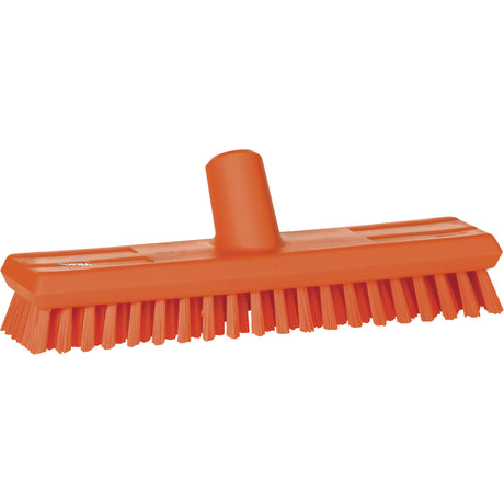 Water-Fed Deck Scrub Brush, X-Coarse Bristles, 10-3/4", Polyester, Orange
