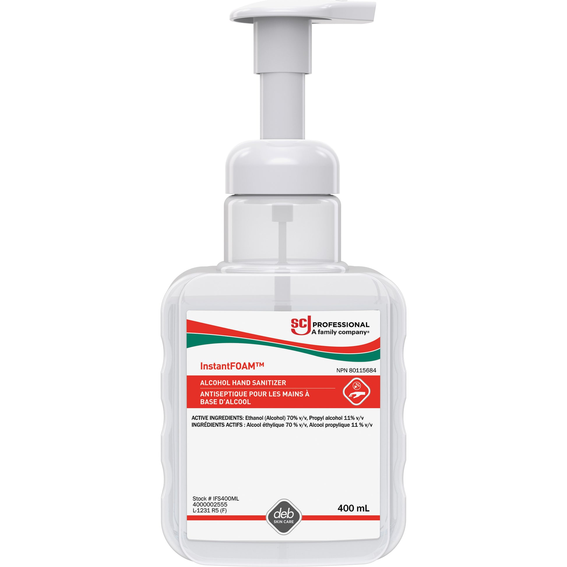 InstantFoam® Hand Sanitizer, 400 ml, Pump Bottle, 70% Alcohol