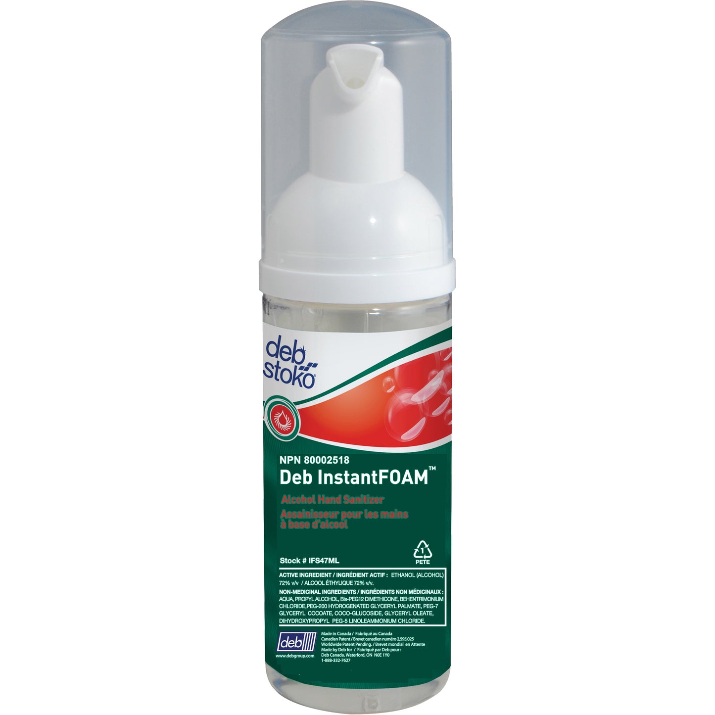 InstantFoam® Hand Sanitizer, 47 ml, Pump Bottle, 70% Alcohol