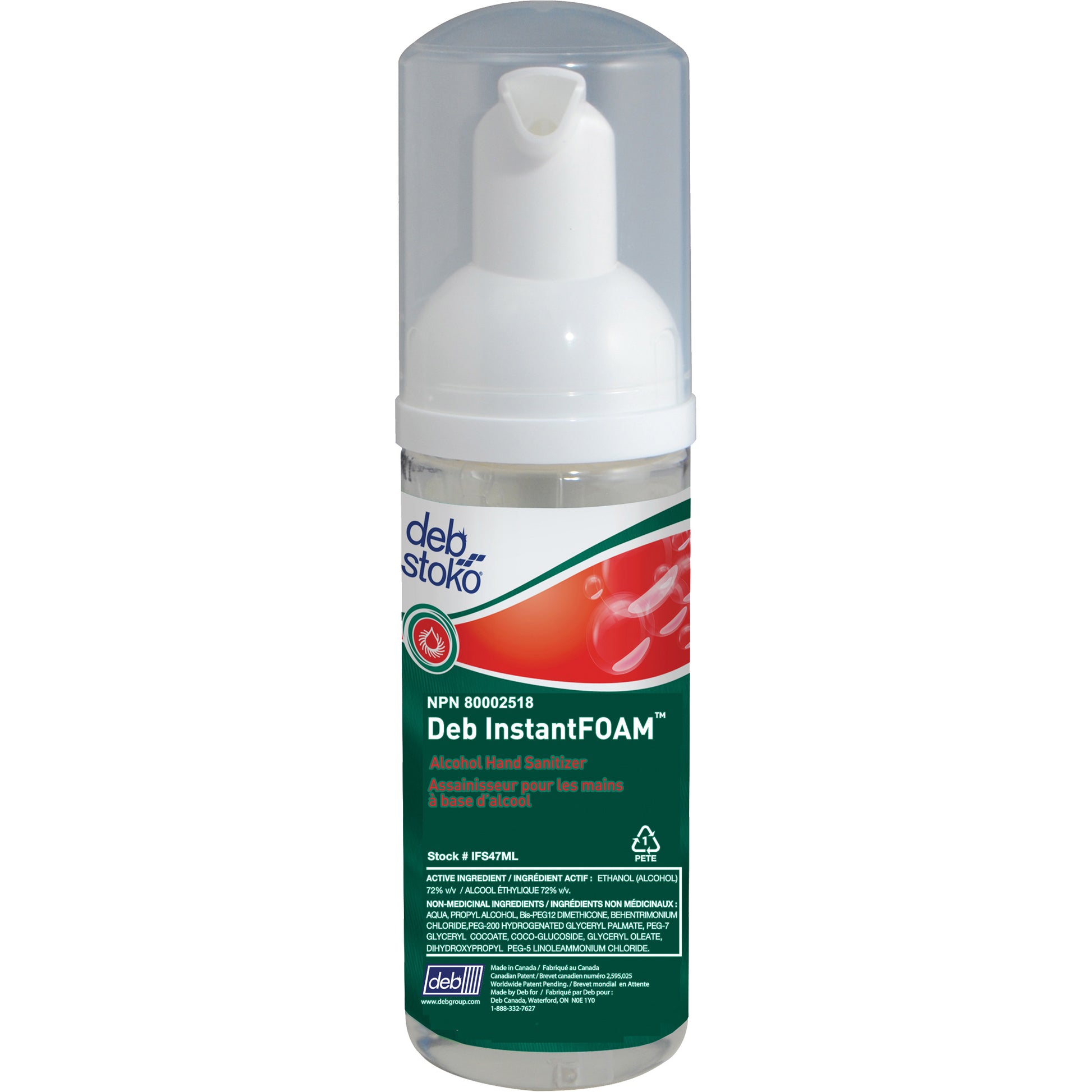InstantFoam® Hand Sanitizer, 47 ml, Pump Bottle, 70% Alcohol