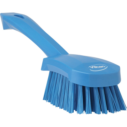 Short-Handled Churn Brush, Stiff Bristles, 10" Long, Blue