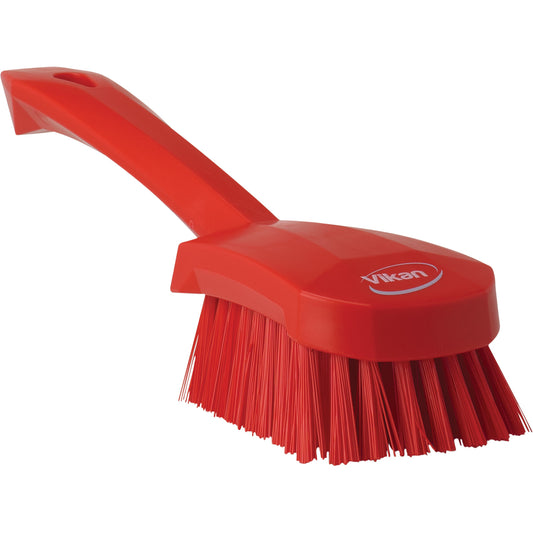 Short-Handled Churn Brush, Stiff Bristles, 10" Long, Red