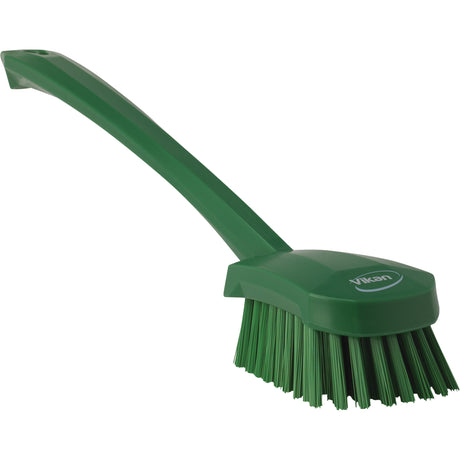 Long Handle Brush, Stiff Bristles, 15-1/2" Long, Green