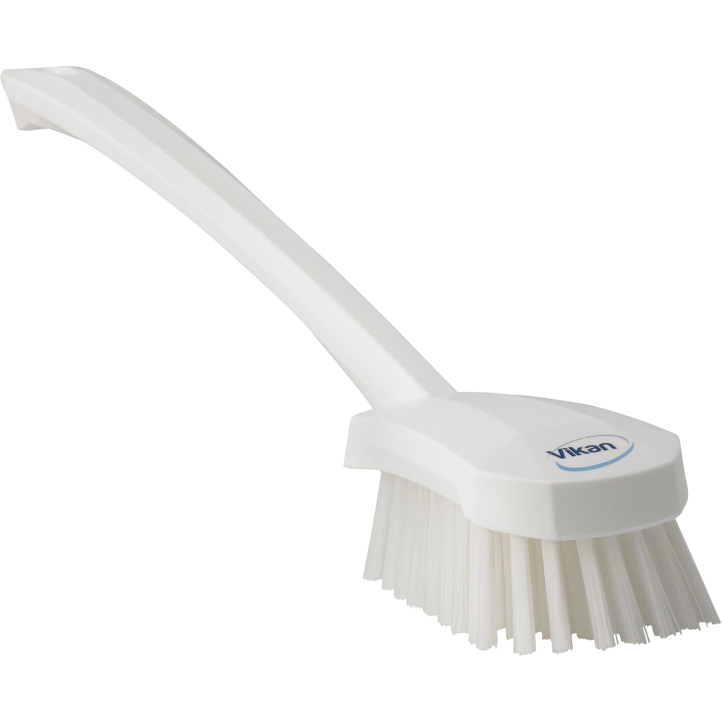 Long Handle Brush, Stiff Bristles, 15-1/2" Long, White