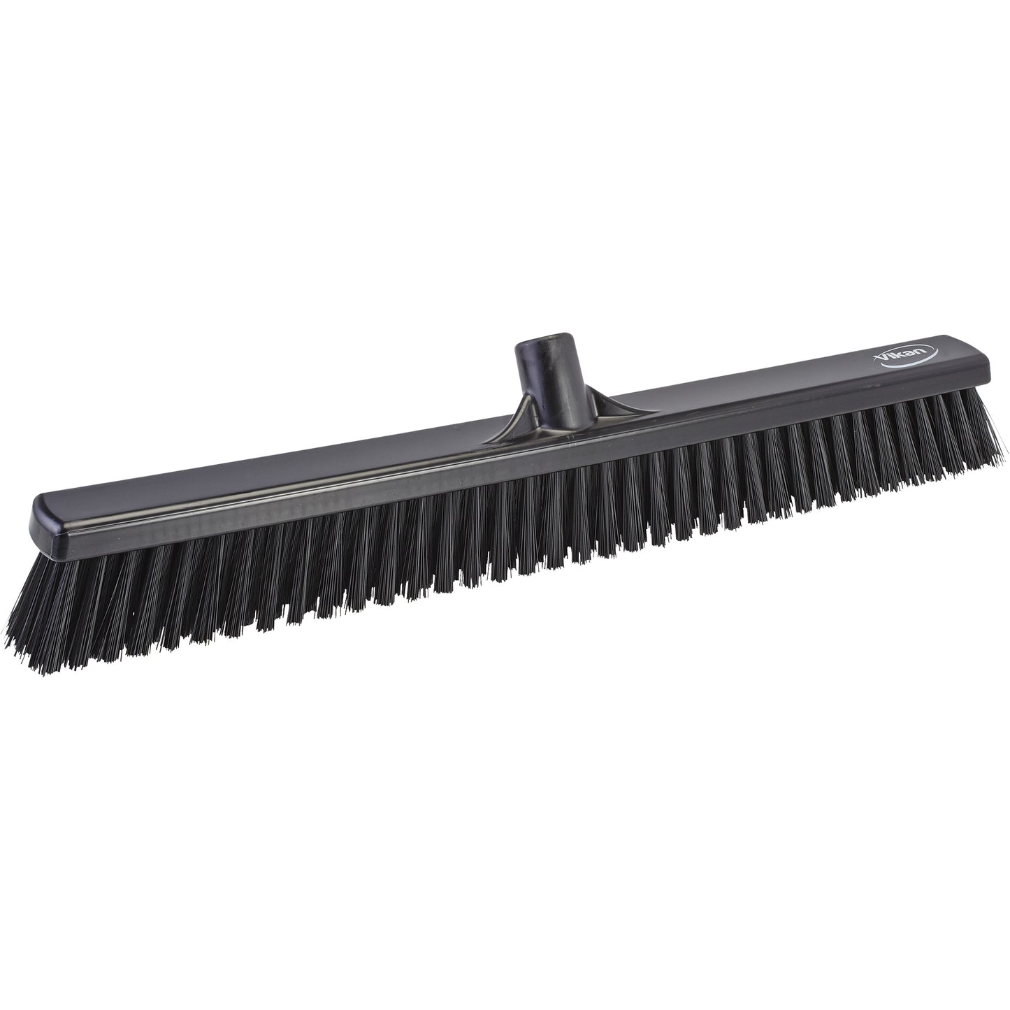 Combo Bristle Push Broom Head, Coarse/Fine Bristles, 24", Polyester, Black