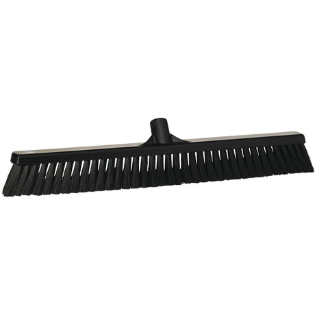 Small Particle Push Broom Head, Fine Bristles, 24", Polyester, Black