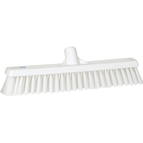 Combo Bristle Push Broom Head, Coarse/Fine Bristles, 16-1/2", Polyester, White