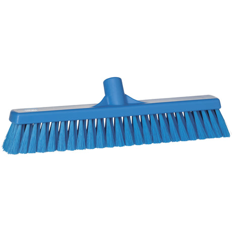 Small Particle Push Broom Head, Fine Bristles, 16-1/2", Polyester, Blue