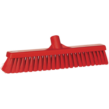 Small Particle Push Broom Head, Fine Bristles, 16-1/2", Polyester, Red