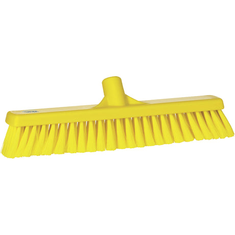 Small Particle Push Broom Head, Fine Bristles, 16-1/2", Polyester, Yellow