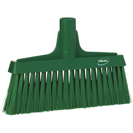 Upright Broom Head, Coarse/Fine Bristles, 10-1/4", Polyester, Green