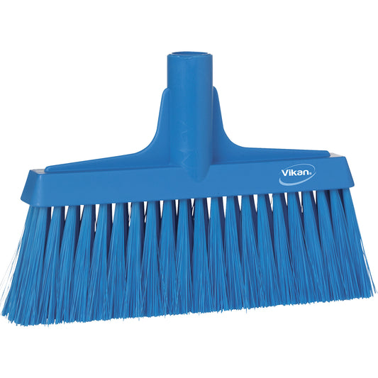Upright Broom Head, Coarse/Fine Bristles, 10-1/4", Polyester, Blue