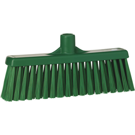 Upright Broom Head, Medium Bristles, 12", Polyester, Green