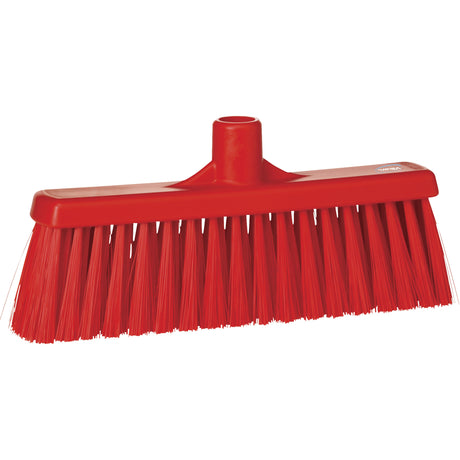 Upright Broom Head, Medium Bristles, 12", Polyester, Red