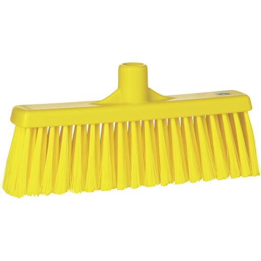 Upright Broom Head, Medium Bristles, 12", Polyester, Yellow