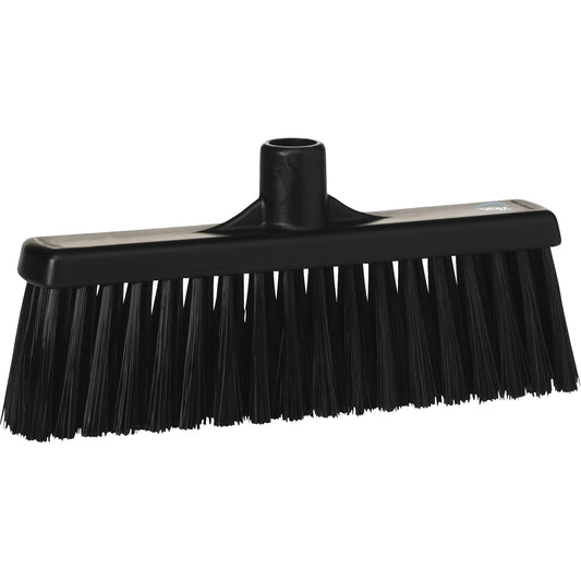 Upright Broom Head, Medium Bristles, 12", Polyester, Black