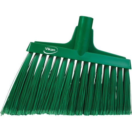Angled Broom Head, Split Bristles, 11-1/2", Polyester, Green