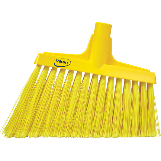 Angled Broom Head, Split Bristles, 11-1/2", Polyester, Yellow