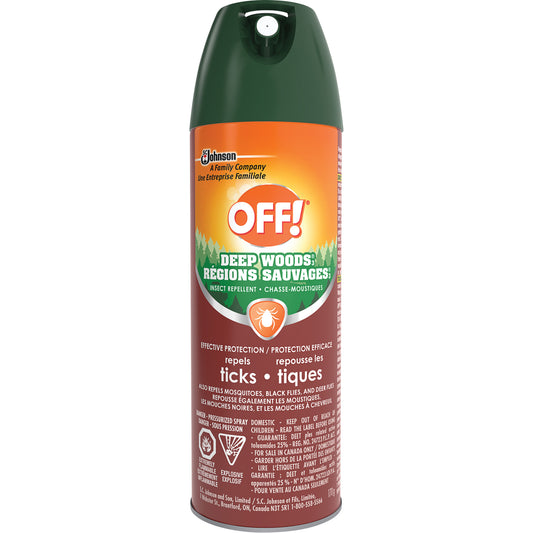 SC Johnson OFF! Deep Woods® Tick Repellent, 25% DEET, Aerosol, 170 g