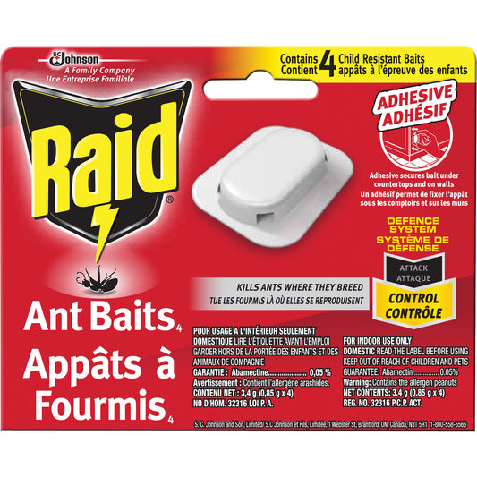 Raid® Ant Bait Traps, 5" L x 6" W x 1" H