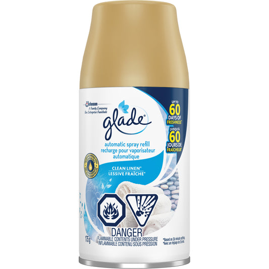 Glade® Automatic Spray Air Freshener Refill, Clean Linen®, Aerosol Can