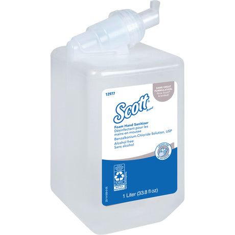 Scott® Essential™ Alcohol Free Foam Hand Sanitizer, 1000 ml, Cartridge Refill, 0% Alcohol