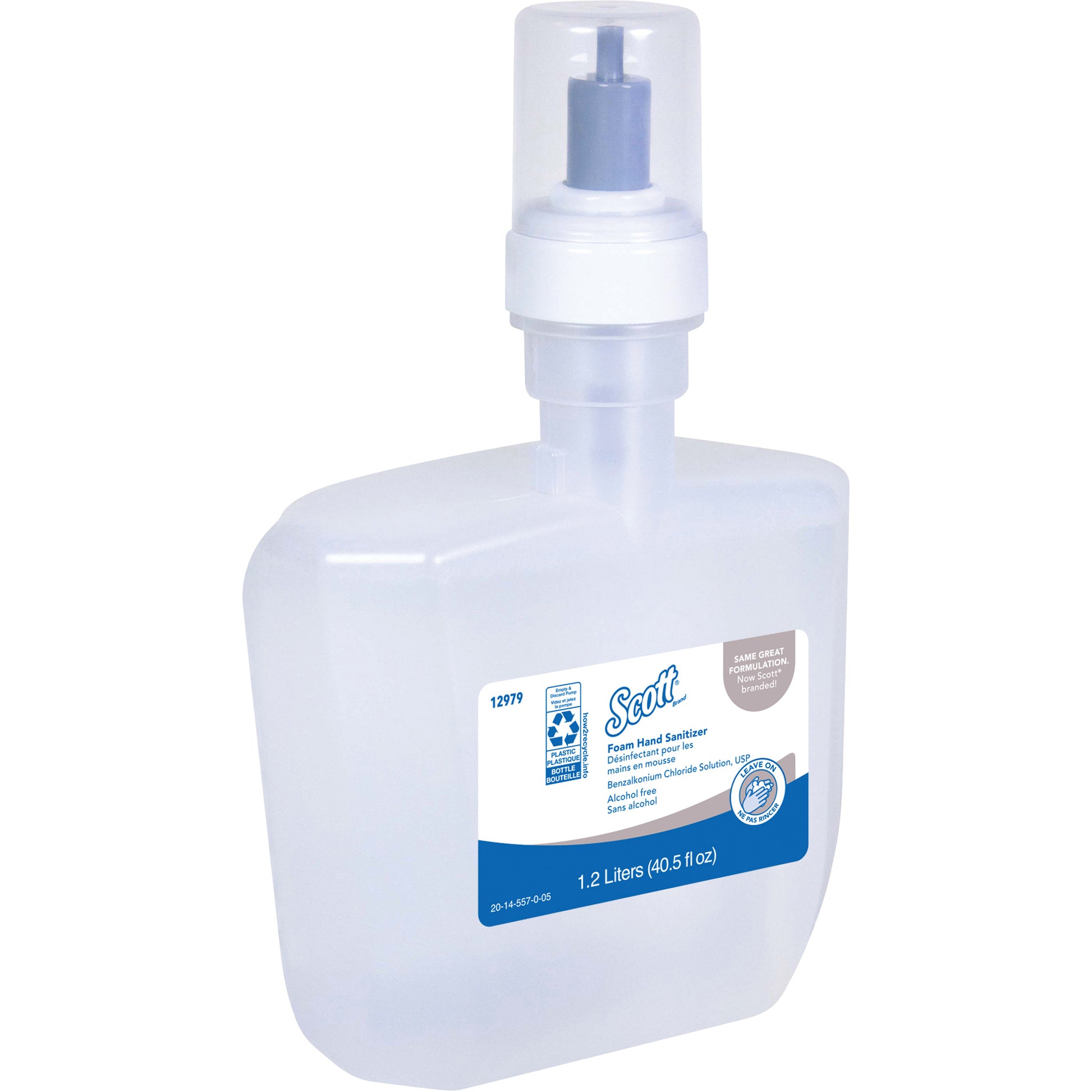 Scott® Essential™ Alcohol Free Foam Hand Sanitizer, 1200 ml, Cartridge Refill, 0% Alcohol