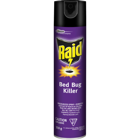 Raid® Bed Bug Killer Insecticide, 350 g, Aerosol Can, Solvent Base