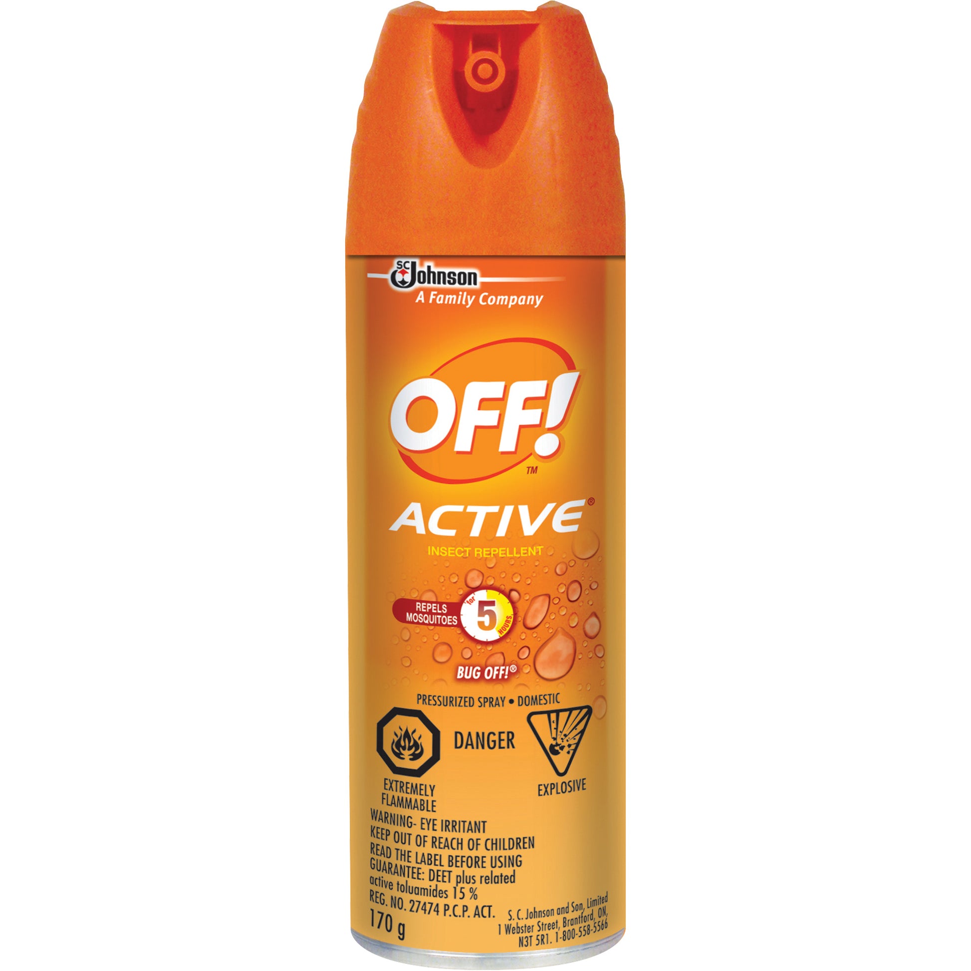 SC Johnson OFF! Active® Insect Repellent, 15% DEET, Aerosol, 170 g