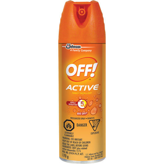 SC Johnson OFF! Active® Insect Repellent, 15% DEET, Aerosol, 170 g